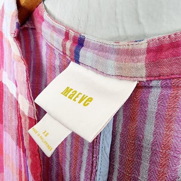 Maeve Anthropologie Pipa Plaid Sleeveless Hi Low Swing Dress - Picture 6 of 14